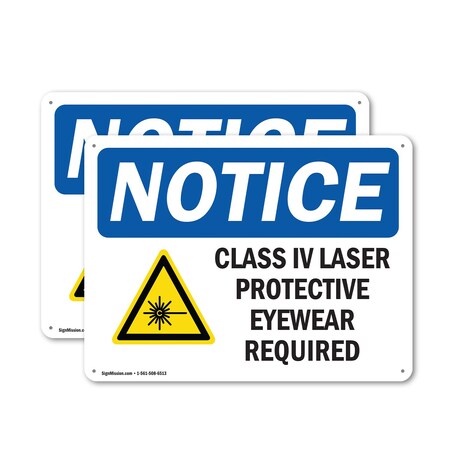 Signmission Radiation & Laser Sign, 7 in H x 10 in W, Plastic, Rectangle OS-2PACK-NS-P-710-L-10604